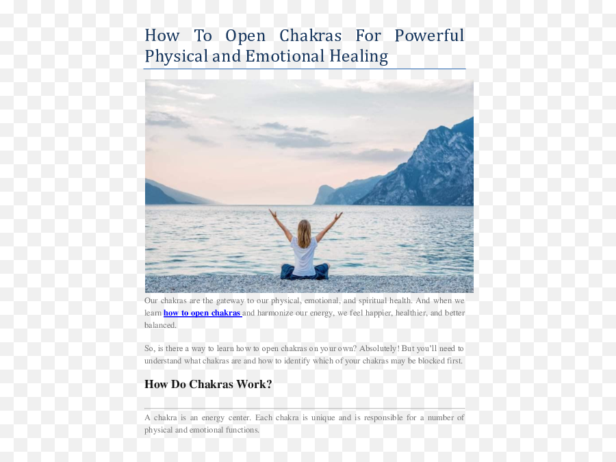 Pdf How To Open Chakras For Powerful Physical And Emotional - Leisure Emoji,Root Chakra Emotions