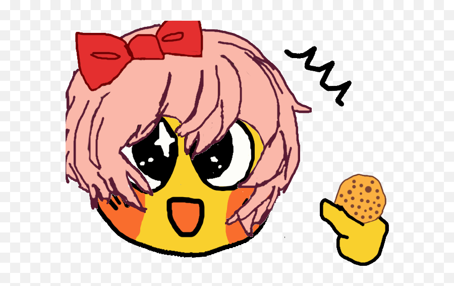 Blessed Cookie Sayori Emoji She Got It From Cookie Clicker - Sayori Emoji Meme,Flustered Emoji