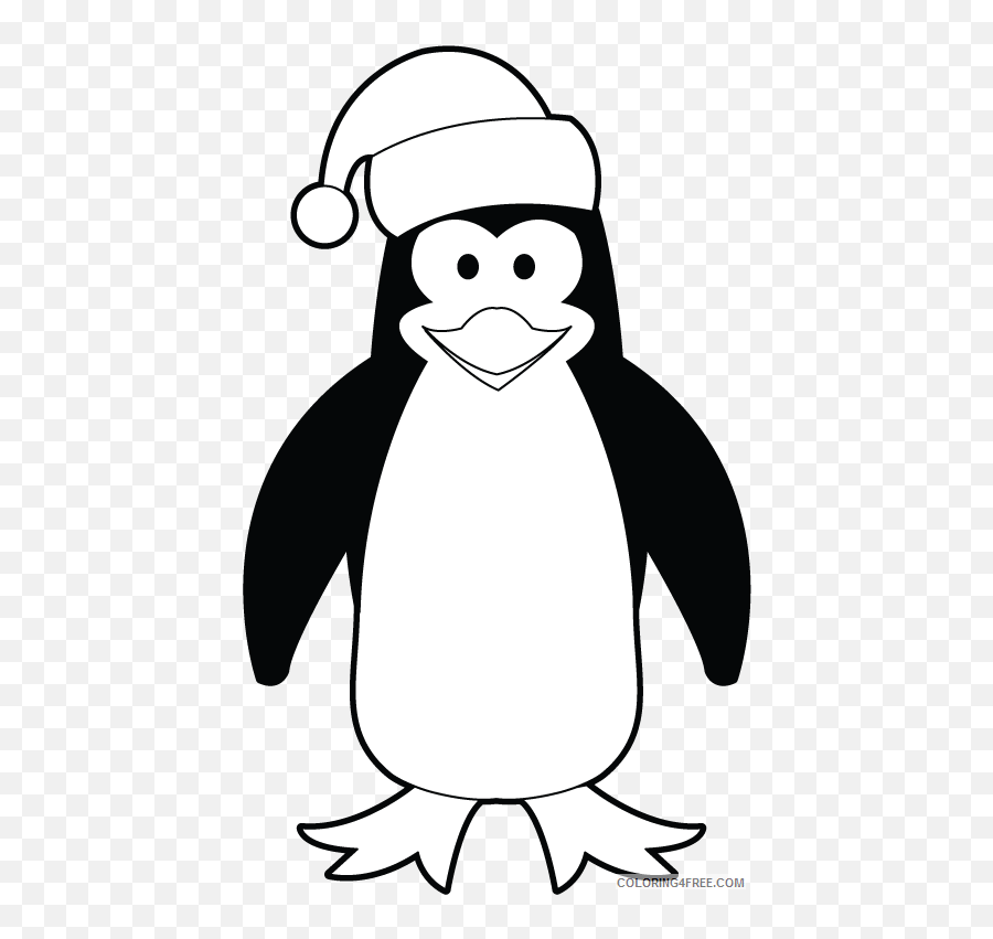 Cute Penguin Coloring Pages Cute Image - Penguin Winter Clipart Black And White Emoji,Penguins Cute Emoji
