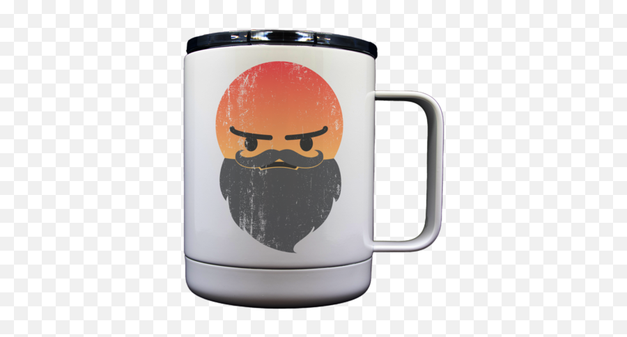 Angry Bearded Emoji 10 Oz Stainless - Mug,Mad Moustache Emojis