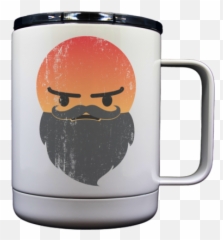 Angry Bearded Emoji 10 Oz Stainless - Mug,Mad Moustache Emojis