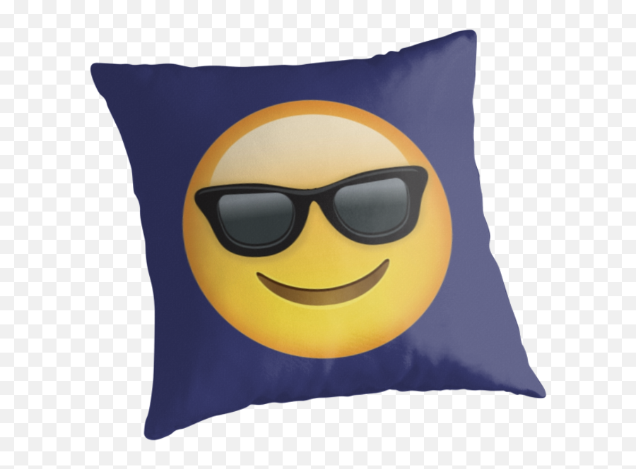 Emoji Sunglasses Png - Sunglasses Emoji Png Throw Pillow Happy,Emojis Canvas