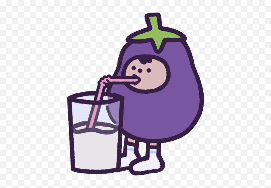 Eggby The Eggplant - Sweetened Beverage Emoji,Eggplant Monkey Emoji