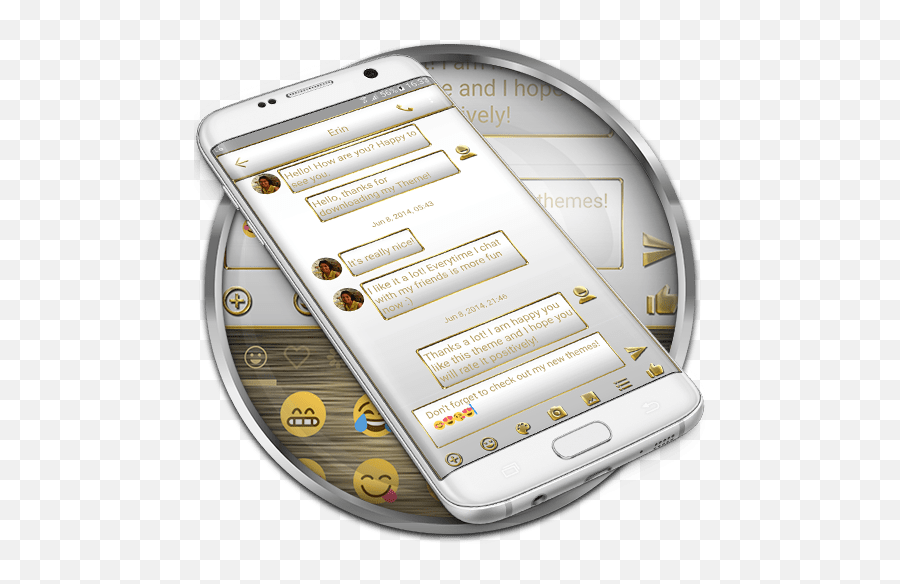 Sms Messages Frame White Gold Theme 100 Apk Download By Emoji,Friend Emojis Messaging Android