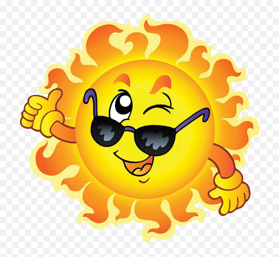 Sun Transp - Cartoon Sun With Sunglasses Clipart Full Size Animated Happy Sun Clipart Emoji,Emoji Wearing Sunglasses