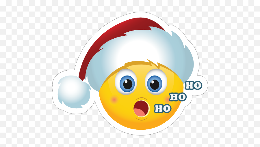 Cute Santa Claus Hat Ho Ho Ho Christmas - Smiley Noel Emoji,Christmas Emoticons