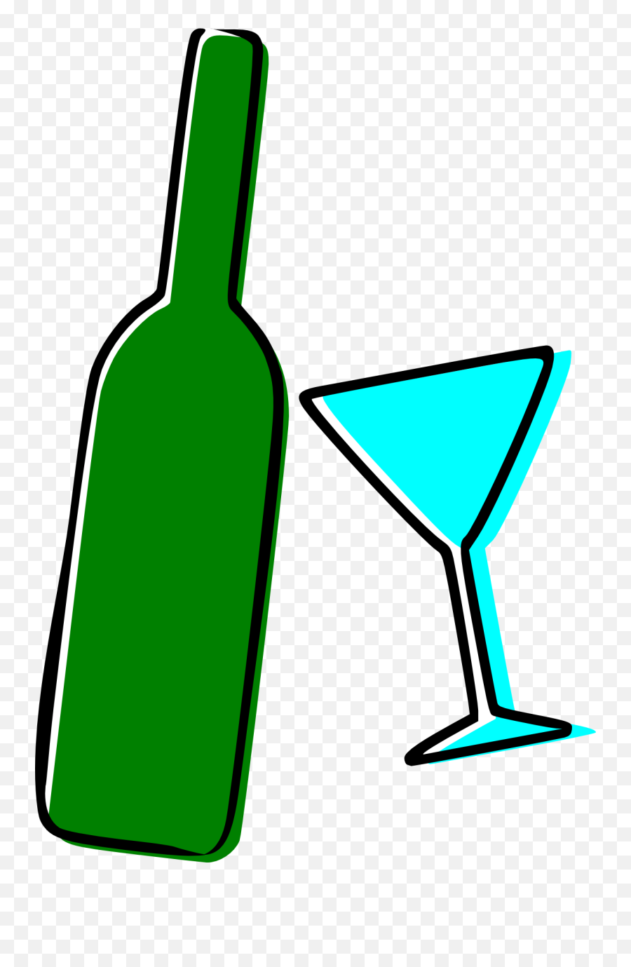 Wine Bottle And Martini Glass Clip Art Vector Clip Art - Alcohol Clipart Emoji,Wine Bottle Emoji