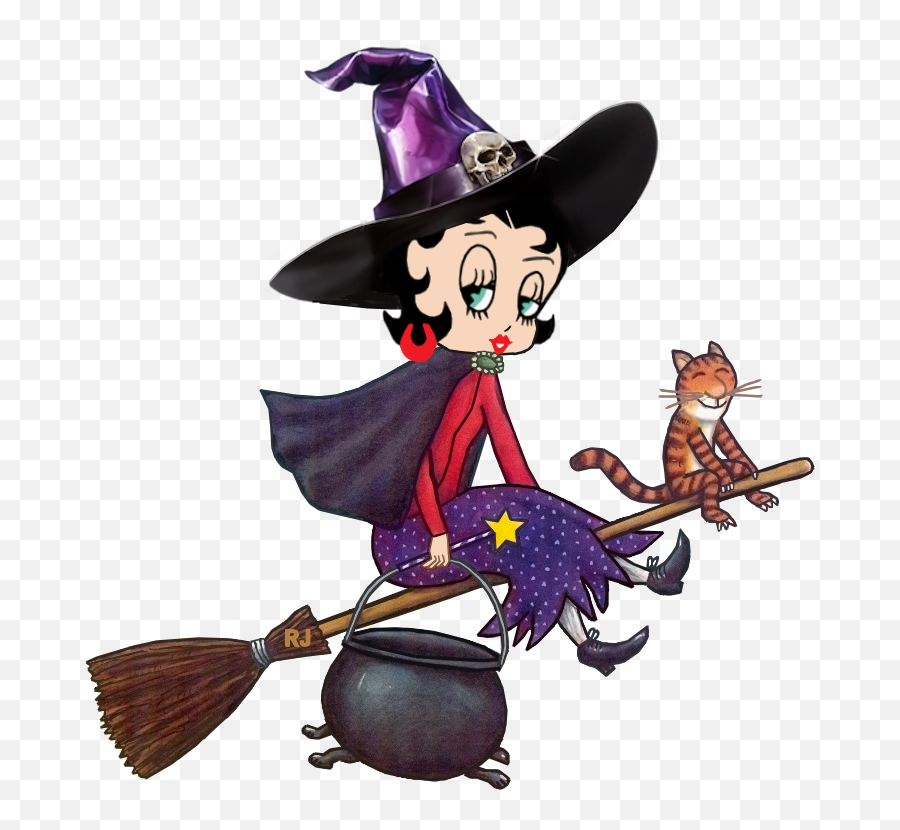 Betty Cute Witch Betty Boop Halloween Betty Boop Cartoon - Room On The Broom Scots Emoji,Witch Emoticon