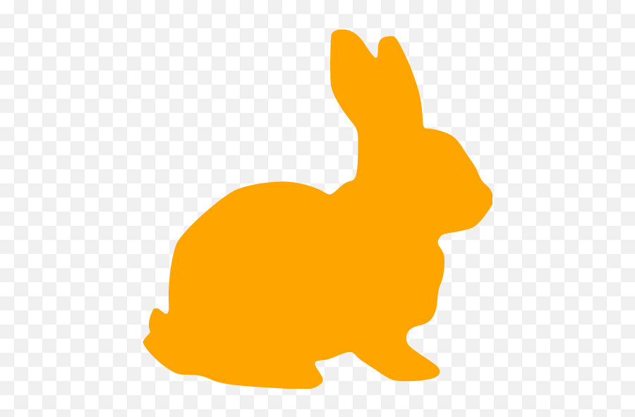Orange Rabbit Icon - Free Orange Animal Icons Rabbit Silhouette Emoji,Rabbit Emoticon