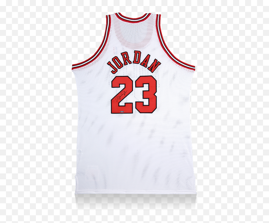 Michael Jordan Back Signed White - Michael Jordan Jersey White Back Emoji,Michael Jordan Gold Emotion