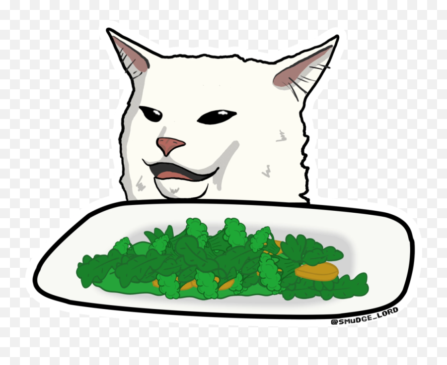 Salad Smudge Sticker - Smudge Cat Sticker Emoji,Cat Meme 100 Emoji