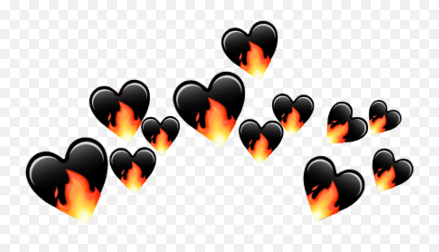 Heartcrown Fire Lit Bad Black Sticker - Girly Emoji,Its Lit Emoji