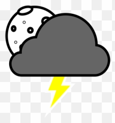 Ícone Trovão Noite Nuvem Tempestade Relâmpago Tempo Emoji,Relampago Emoticon