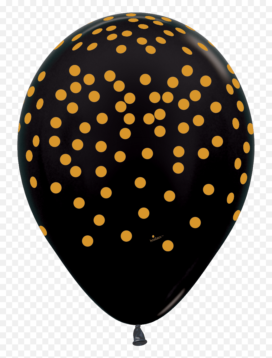 Deluxe Black W Gold Confetti Print 11u2033 Latex Balloons 50 Count Emoji,Hot Air Ballon Emoji