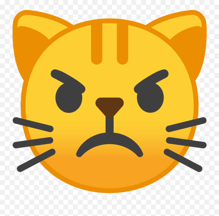 Pouting Cat Emoji - Emoji Angry Cat Face,Emoji Enojado