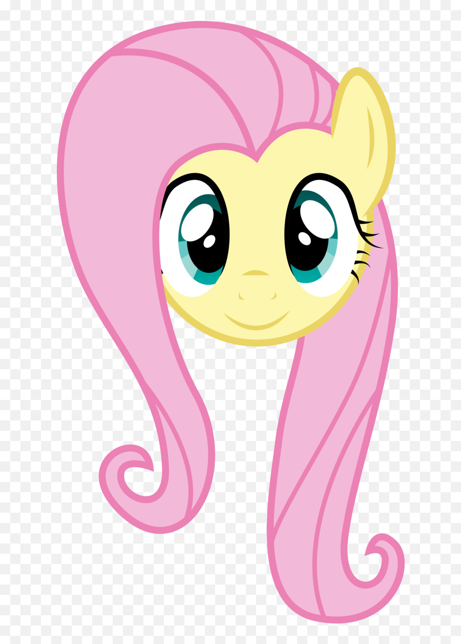Library Of My Little Pony Fluttershy Big Face Clip Black And - Fluttershy Face My Little Pony Emoji,My Little Pony Rainbow Dash Sunglasses Emoticons