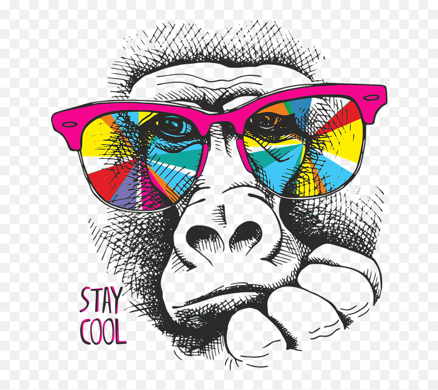 Monkey Color Happy - Shirt Made With Starcraft Vinyl Emoji,Funny Animals Emotions