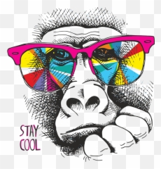 Monkey Color Happy - Shirt Made With Starcraft Vinyl Emoji,Funny Animals Emotions