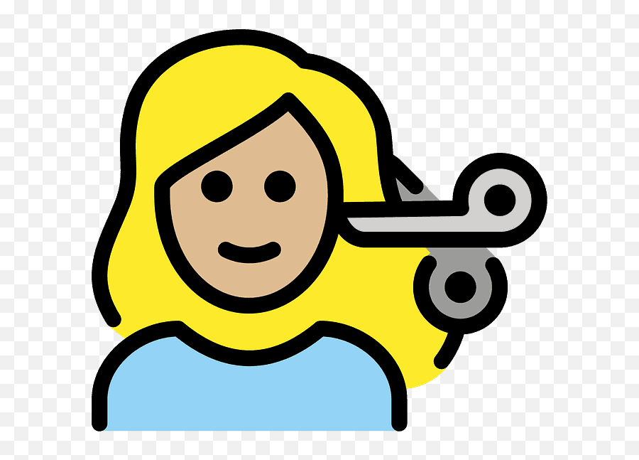 Woman Getting Haircut Emoji Clipart - Emoji Png Download Black And White Woman Emoji,Fade Haircut Emoticon