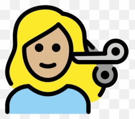 Woman Getting Haircut Emoji Clipart - Emoji Png Download Black And White Woman Emoji,Fade Haircut Emoticon