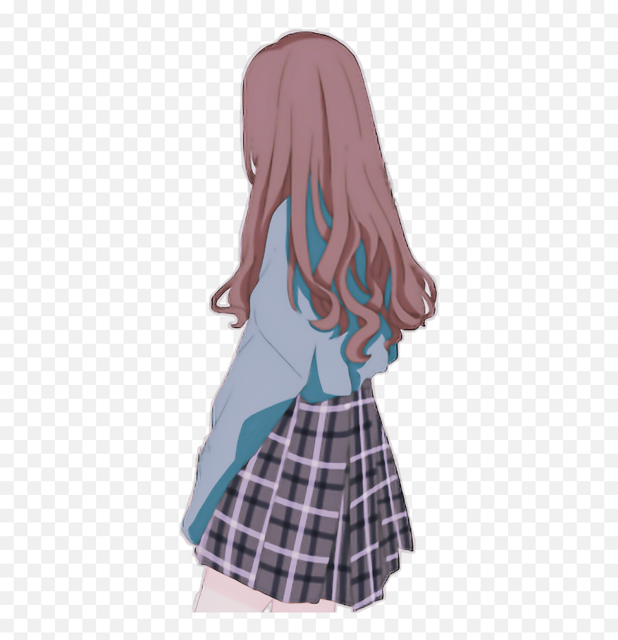 Girl Anime Behind Clothes Sticker By Marras - Girly Emoji,Emoji Girl Clothes