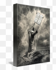 Moses Receives The Laws - Moses Mount Sinai Emoji,What Is Moses Emotions In The Lithograph Of Moses