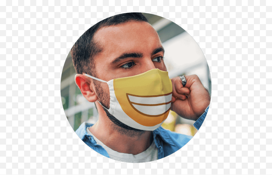 Custom Face Mask Printing From - Bear Pride Face Mask Emoji,Mask And Man Emoji