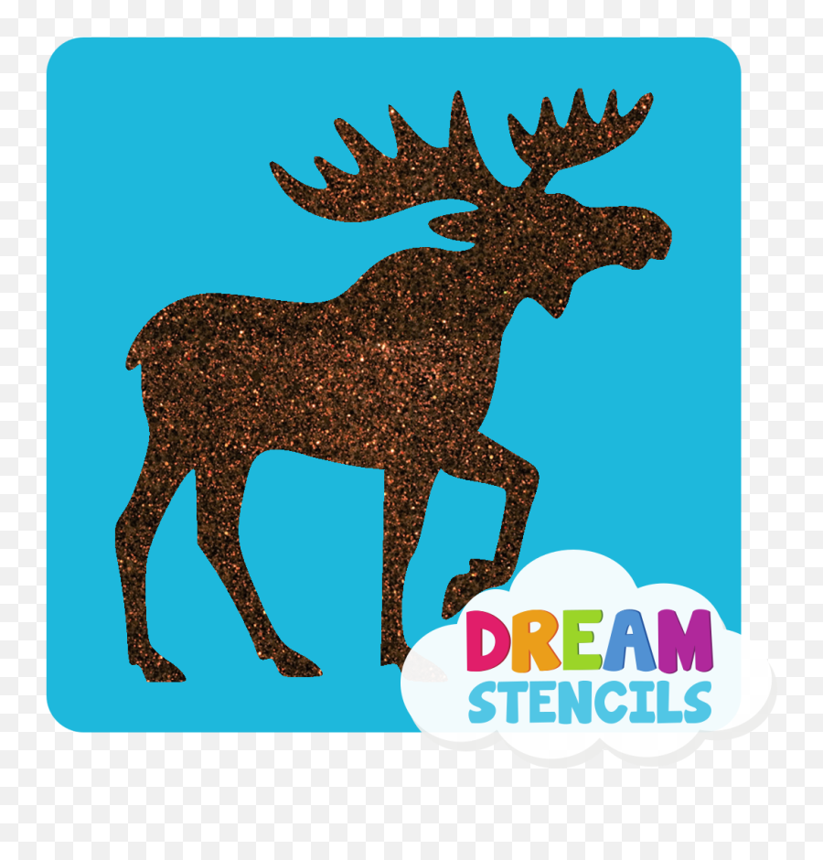 Moose Glitter Tattoo Stencil - Tattoo On Pot Leaf Emoji,Moose Emoji