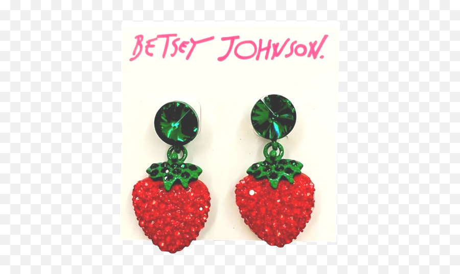 Betsey Johnson Strawberry Pave Drop Earrings In Red And Green Emoji,Betsey Johnson Backbacks Emoji