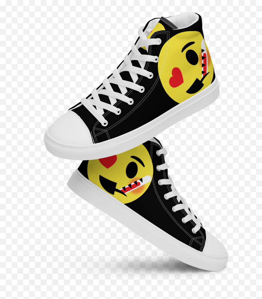 Dumojis Luvsic Menu2019s High Top Canvas Shoes - Black Emoji,Ice Skating Emoji Copy And Paste
