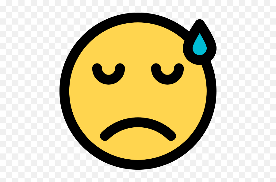 Sweat - Free Smileys Icons Sign Sad Face Emoji,Sweaty Emoji