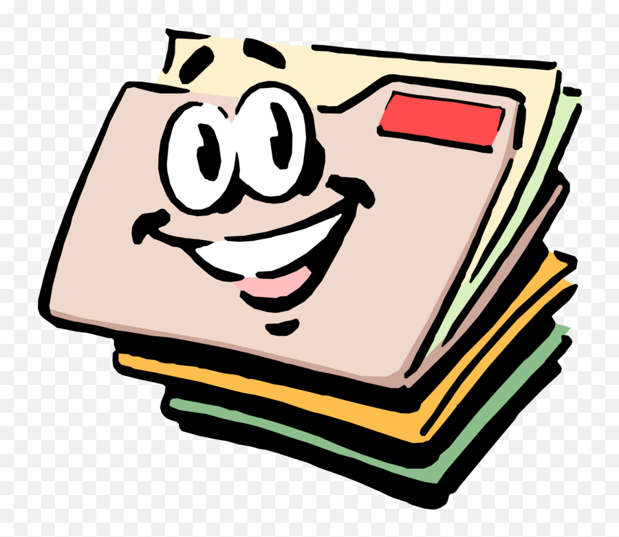 Vector Illustration Of Cartoon File Folder Holds Loose - File Folder Cartoon Emoji,Emoji School Folder