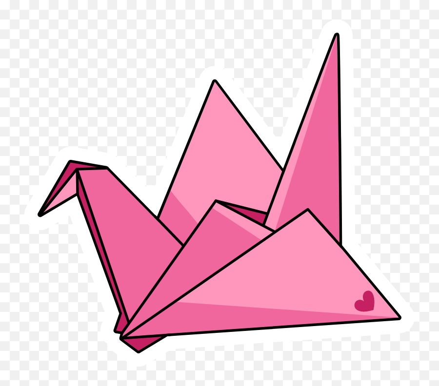 Origami Pink Paper Crane Sticker - Pink Paper Crane Emoji,Origami Emoji