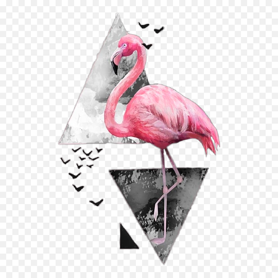 Flamingo Sticker Challenge On Picsart - Flamingo Triangle Emoji,Flamingo Emoji Copy