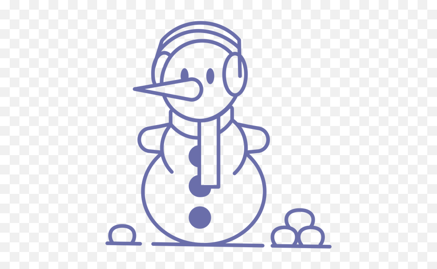 Cute Snowman Headphone Scarf Outline - Transparent Png U0026 Svg Muñeco De Nieve Contorno Png Emoji,Headphone Emoji Png