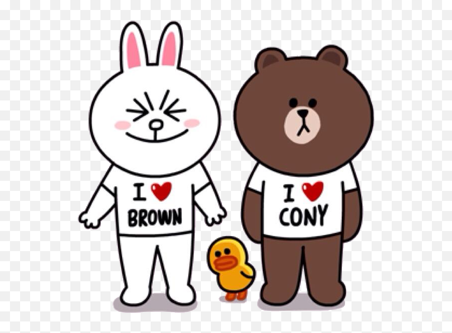 Line Stickers - Cony Brown I Love Cony Emoji,Mouse Bunny Bear Emoji