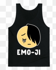 Emo Tank Tops Lookhuman - Sleeveless Emoji,Emo Kid Emoticon
