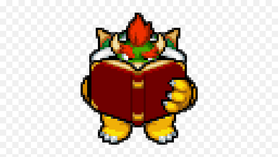Bowser Long Live The Queen - Bowser Reading A Book Emoji,Chomp Chomp Brown Emoticon Animated Gif