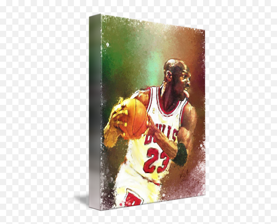 Michael Jordan Chicago Bulls Nba Art - Painting Michael Jordan Art Emoji,Michael Jordan Gold Emotion