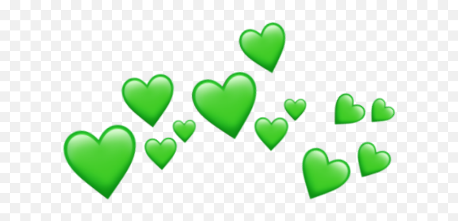 Tumblr Aesthetic Overlay Sticker - Green Hearts Overlay Emoji,Emoji Overlay