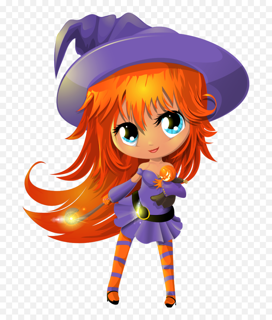 Free Halloween Clip Art - Clip Art Library Cute Cartoon Witch Png Emoji,Emoticon Brujo