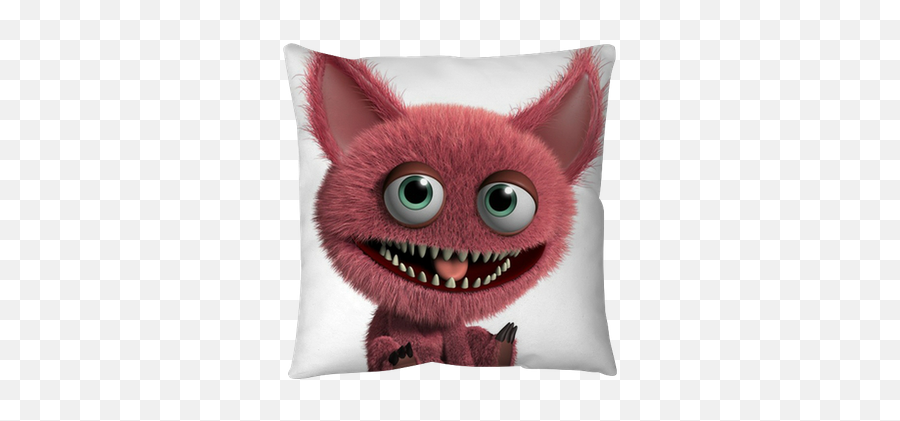 Red Hairy Monster Pillow Cover U2022 Pixers - We Live To Change Emoji,12