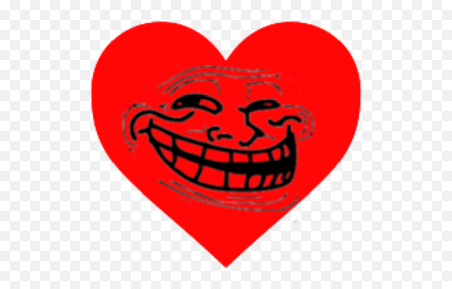 Trollololed Love Heart - Thug Life Meme Face Clipart Full Christmas Troll Face Emoji,Heart Emojis Meme