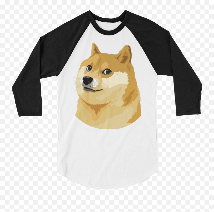 Download Doge 34 Sleeve Raglan Womenu0027s Shirt - Such Wow Emoji,Doge Emoticon Alpha Background