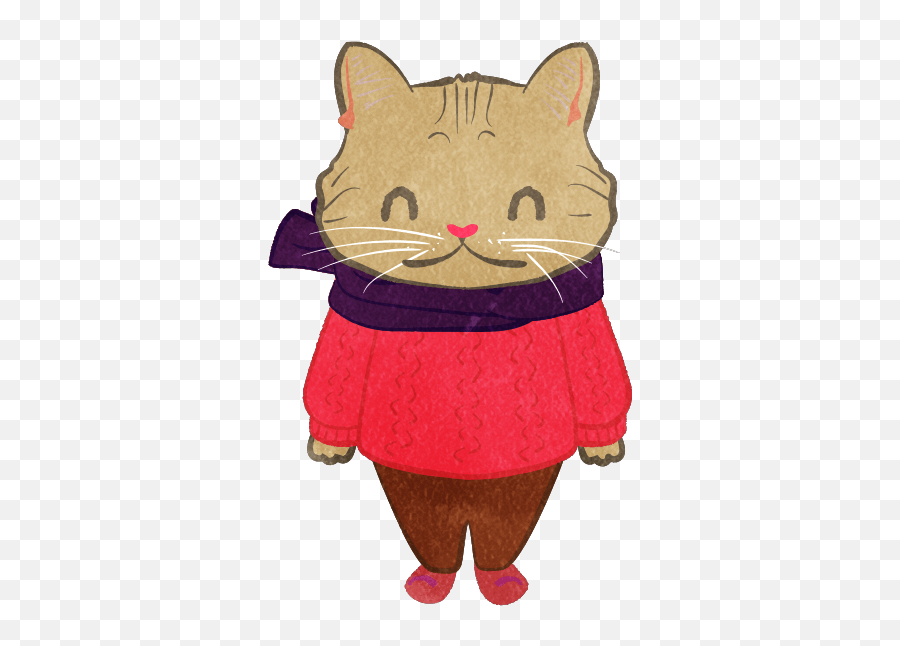 Animals Wearing A Sweater - Cute2u A Free Cute Illustration Emoji,Cute Emoji Sweater