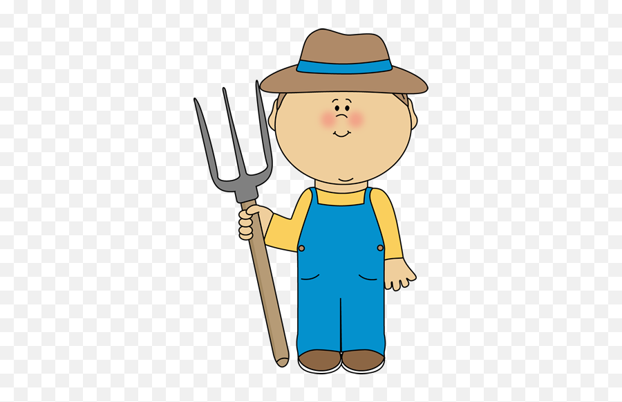 Farmer Boy Clip Art - Cute Clipart Farmer Emoji,Pitchfork Emotion
