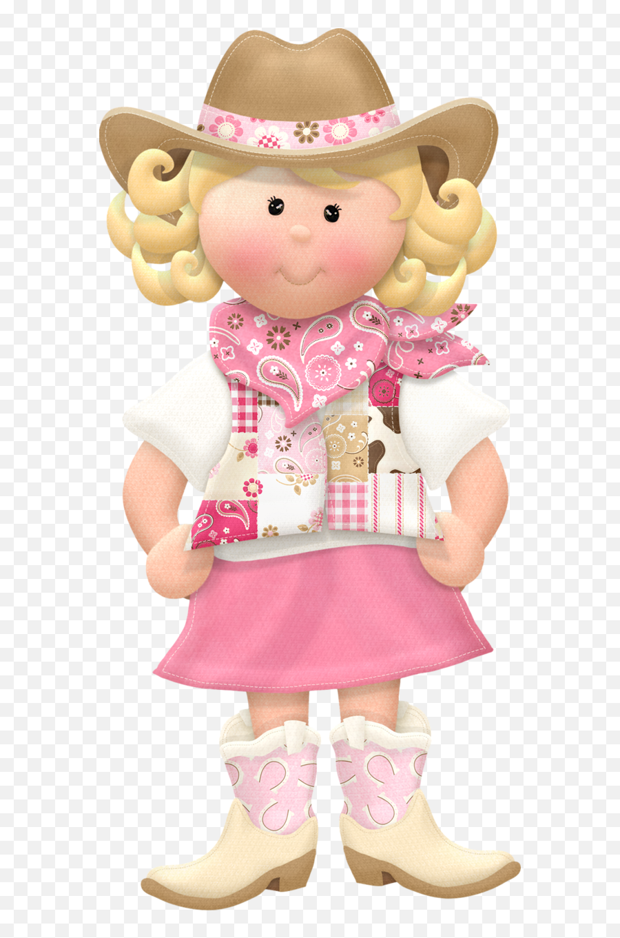 Cowgirl Clipart Blonde Hair Cowgirl - Desenho Country Menina Emoji,Dabbing Cowboy Emoji
