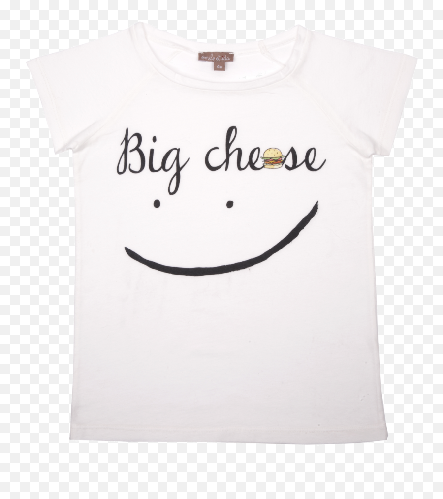 Emile Et Ida Tee Shirt Big Cheese - Orange Mayonnaise Short Sleeve Emoji,Emoticon Knipoog