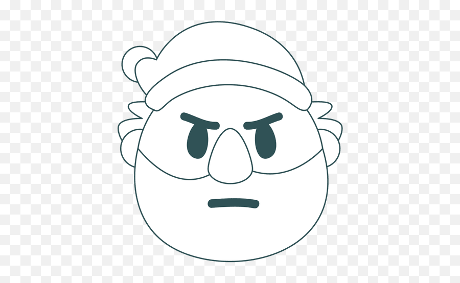 Frown Santa Claus Green Stroke Emoticon 32 Ad Ad Paid - Un Ceño Fruncido Animado Emoji,Frown Emoji