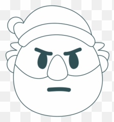 Frown Santa Claus Green Stroke Emoticon 32 Ad Ad Paid - Un Ceño Fruncido Animado Emoji,Frown Emoji